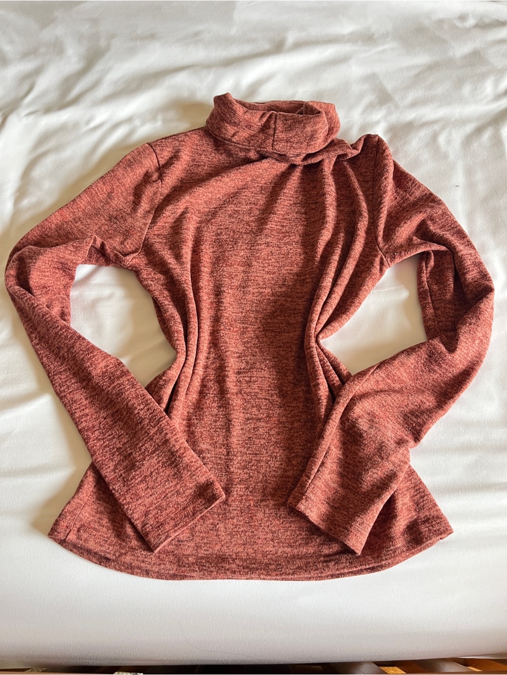 Forever 21 Rose Heather Knit Turtleneck Top Size L Long Sleeve Cozy